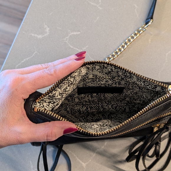 Rebecca Minkoff Black Crossbody Bag with Gold Chain - Picture 8 of 11